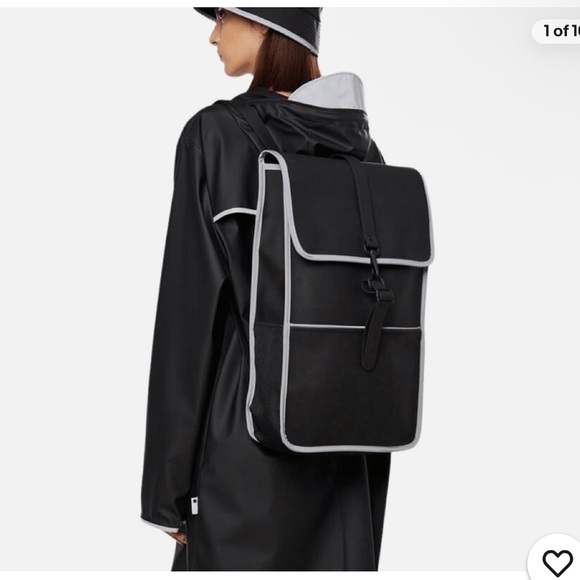 Rains Handbags - RAINS Backpack Reflective | 70 Black Reflective One Size 19" x 11.75" × 4.5"